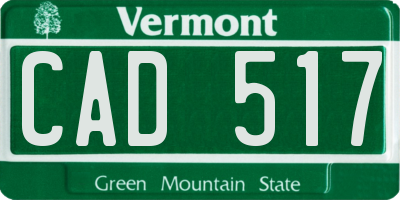 VT license plate CAD517