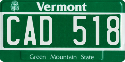 VT license plate CAD518