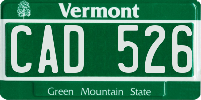 VT license plate CAD526