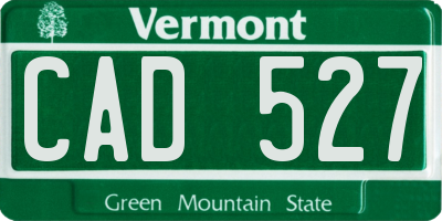 VT license plate CAD527