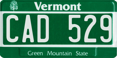 VT license plate CAD529