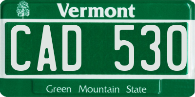 VT license plate CAD530