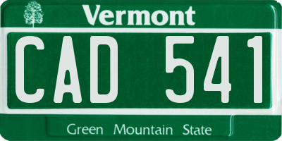 VT license plate CAD541