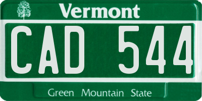 VT license plate CAD544