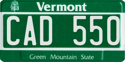 VT license plate CAD550