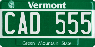 VT license plate CAD555