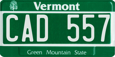 VT license plate CAD557