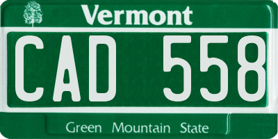 VT license plate CAD558
