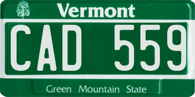 VT license plate CAD559