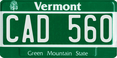 VT license plate CAD560