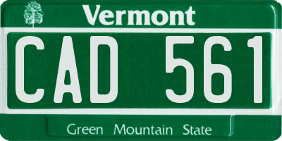 VT license plate CAD561