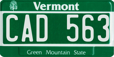 VT license plate CAD563