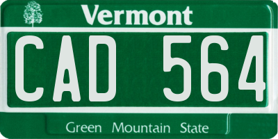 VT license plate CAD564