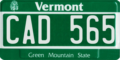 VT license plate CAD565
