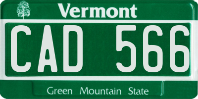 VT license plate CAD566