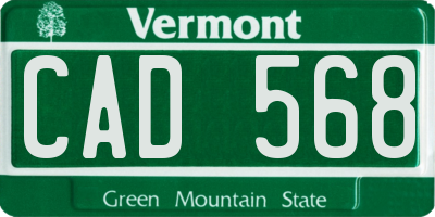 VT license plate CAD568