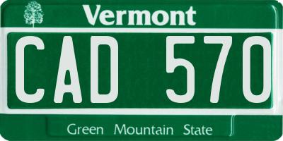 VT license plate CAD570