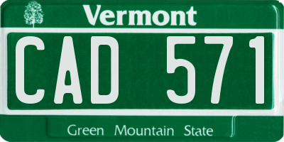 VT license plate CAD571