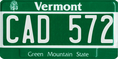 VT license plate CAD572