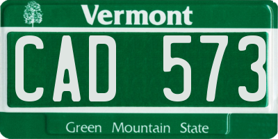 VT license plate CAD573