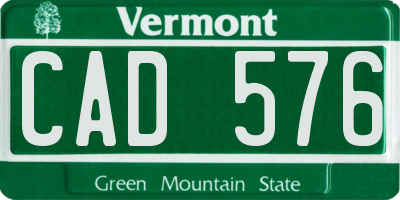 VT license plate CAD576