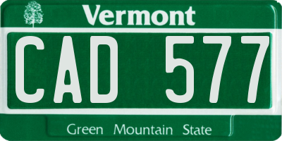VT license plate CAD577