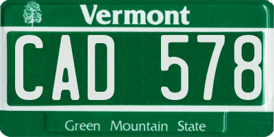 VT license plate CAD578