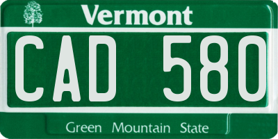 VT license plate CAD580