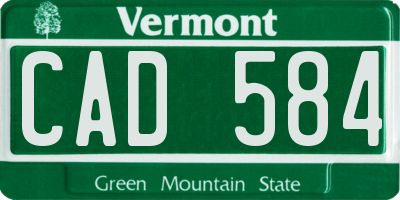 VT license plate CAD584
