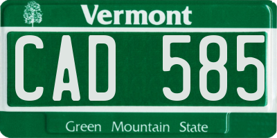 VT license plate CAD585