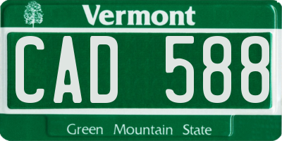 VT license plate CAD588