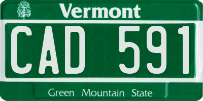VT license plate CAD591