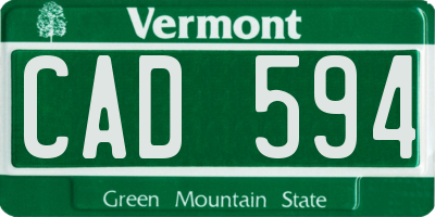 VT license plate CAD594