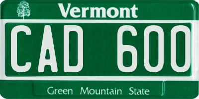 VT license plate CAD600