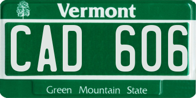 VT license plate CAD606