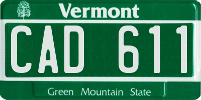 VT license plate CAD611