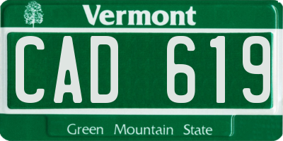 VT license plate CAD619