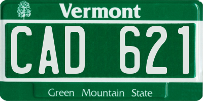 VT license plate CAD621