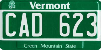 VT license plate CAD623