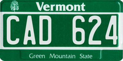 VT license plate CAD624