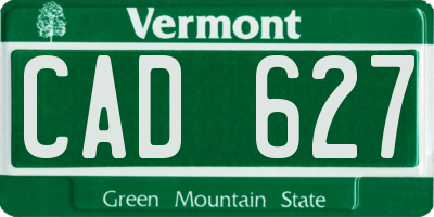 VT license plate CAD627
