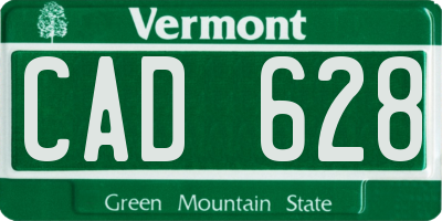 VT license plate CAD628