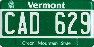 VT license plate CAD629