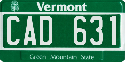 VT license plate CAD631
