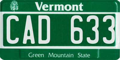VT license plate CAD633