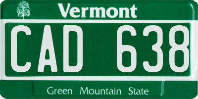 VT license plate CAD638