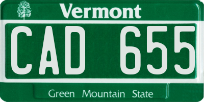 VT license plate CAD655