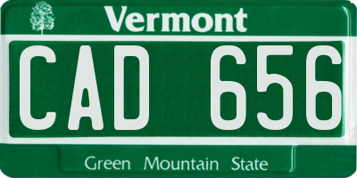VT license plate CAD656