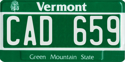 VT license plate CAD659
