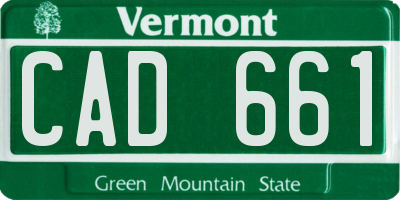 VT license plate CAD661
